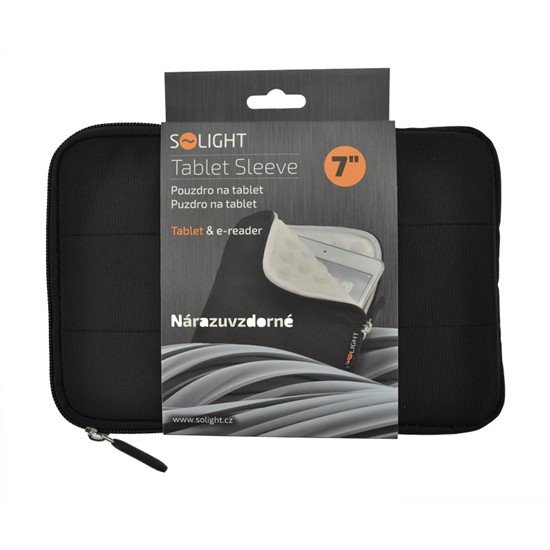 Solight nylónové puzdro na tablet, čítačku do 7'', nárazuvzdorné polstrovanie, čierna 1N51