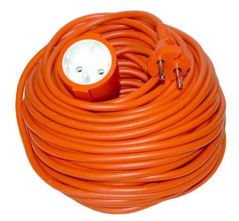 Solight predlžovací kábel - spojka, 1 zásuvka, oranžová, plochá, 20m PS27