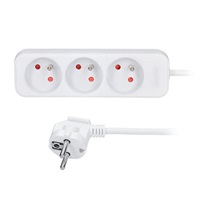 Solight predlžovací prívod 3m, 3 zásuvky, 16A/3680W, PVC, biely PP03X