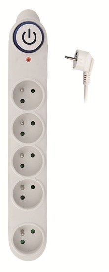 Solight prepäťová ochrana, 150J, 5 zásuviek, 5m, biela PO58