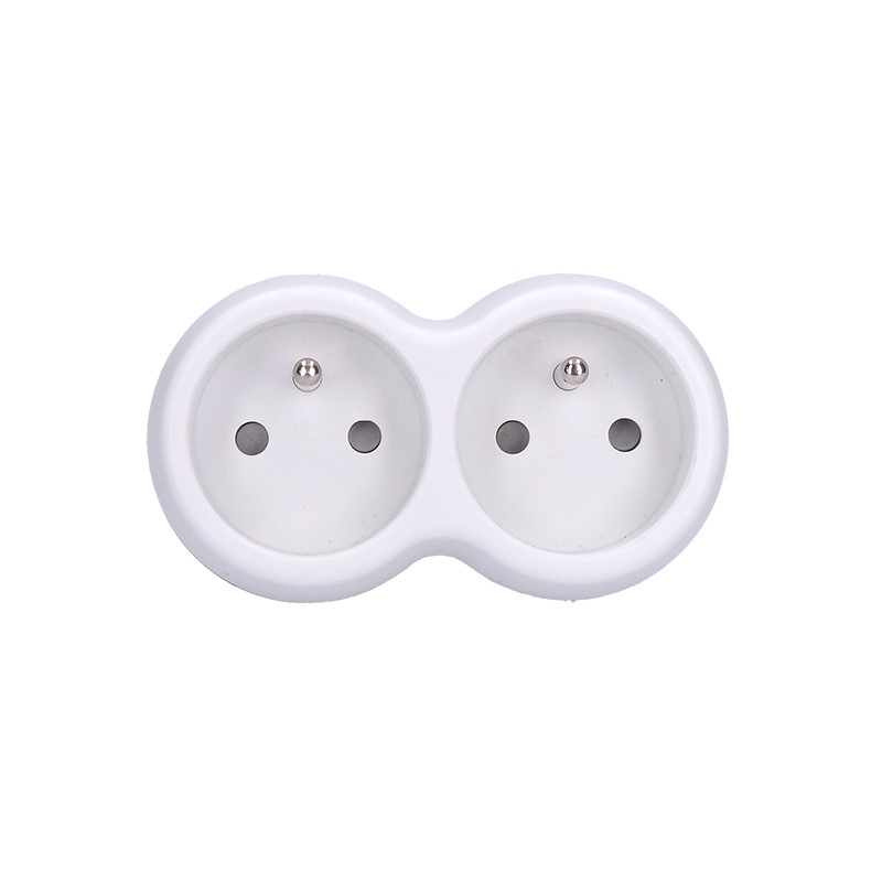 Solight rozbočovač, 2x 10A, biely-sivý P104