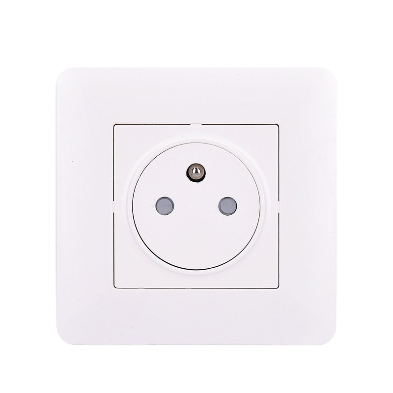 Solight zásuvka Slim PUSH, bezpečnostný posuvný stred, biela 5B142