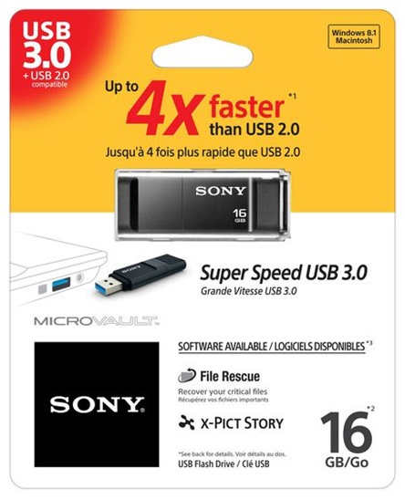 Sony Flash USB 3.0 Micro Vault - X,16GB, černá USM16GXB