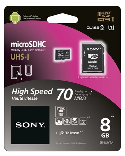 Sony Micro SD karta SR8UYA,class10 až 40MB/s,8GB