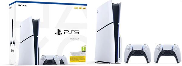 SONY PlayStation 5 (Model Slim) + PlayStation 5 DualSense Wireless Controllers, black & white CFI-2016 A01Y_DualSense