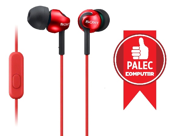 SONY sluchátka MDR-EX110AP, handsfree, červené MDREX110APR.CE7