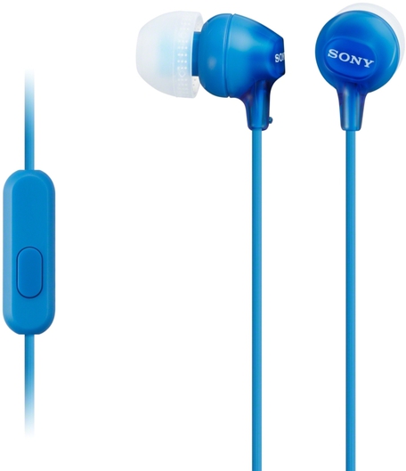 SONY sluchátka MDR-EX15AP, handsfree, modré MDREX15APLI.CE7
