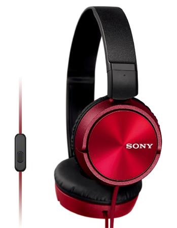 SONY sluchátka MDR-ZX310AP, handsfree, červené MDRZX310APR.CE7