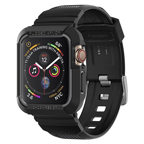 Spigen kryt Rugged Armor Pro pre Apple Watch 4/5 44mm - Black 062CS25324