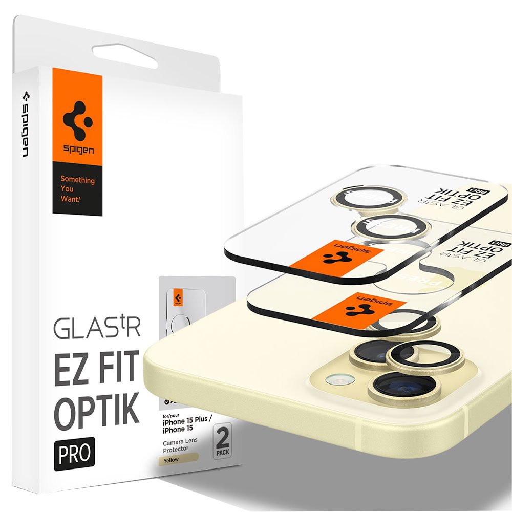Spigen Optik Pro Lens Protector pre iPhone 15/15 Plus - Yellow AGL07168