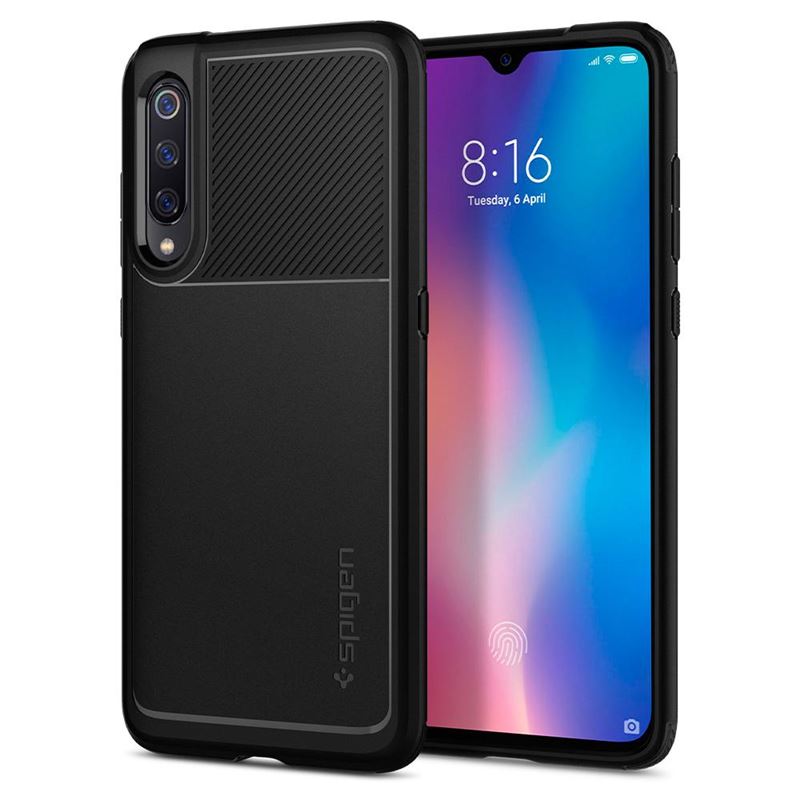 Spigen - Puzdro Rugged Armor pre Xiaomi Mi 9, čierna S35CS26089