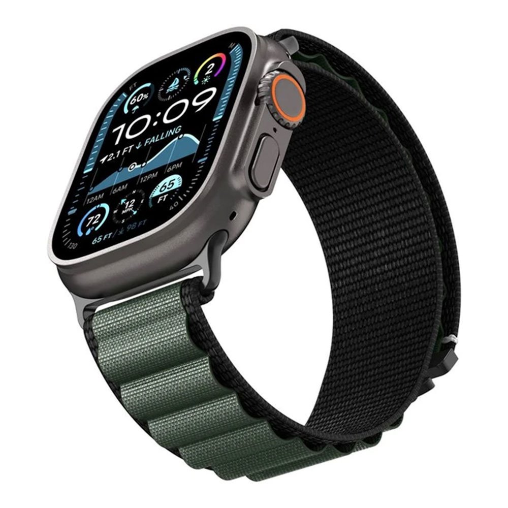 Spigen remienok Fabric Band pre Apple Watch 44-49mm - Black Green AMP10223