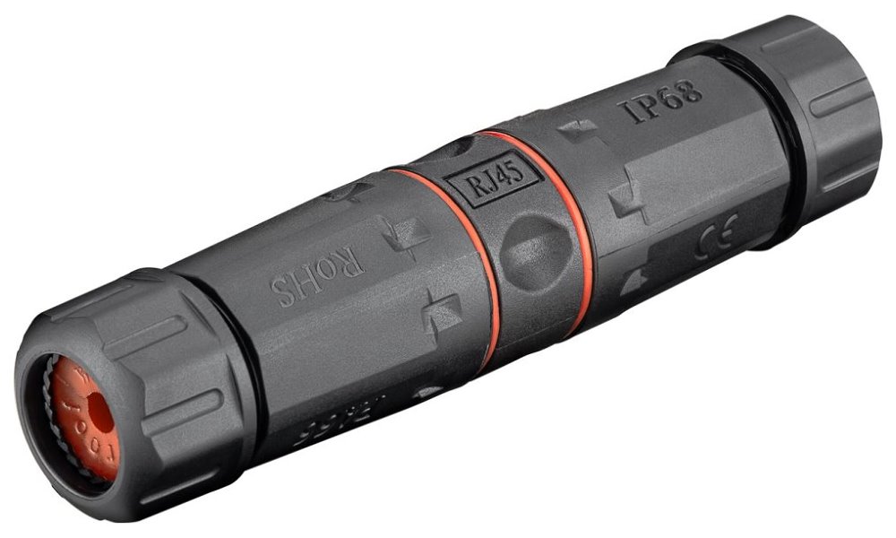 Spojka vodotěsná STP RJ45, Cat5E, Cat6, Cat6A, krytí IP68 10102646
