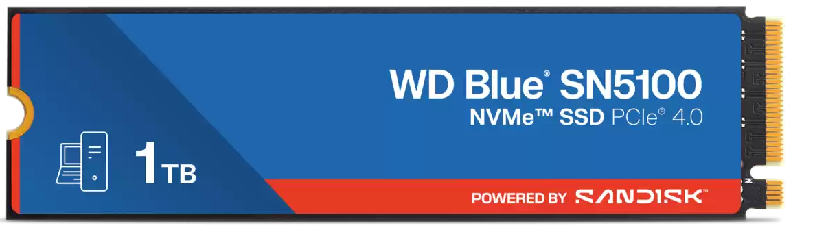 SSD 1TB WD Blue SN5100 NVMe M.2 PCIe Gen4 2280 WDS100T5B0E