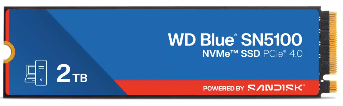 SSD 2TB WD Blue SN5100 NVMe M.2 PCIe Gen4 2280 WDS200T5B0E