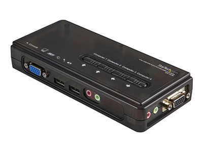 STARTECH 4 Port USB KVM Switch w/Audio+Cables, STARTECH 4 Port USB KVM Switch w/Audio+Cables - SV41 SV411KUSB