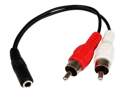 STARTECH 6in Stereo 3.5mm M to 2x RCA F Cable, STARTECH 6in Stereo 3.5mm M to 2x RCA F Cable - MUFM MUFMRCA
