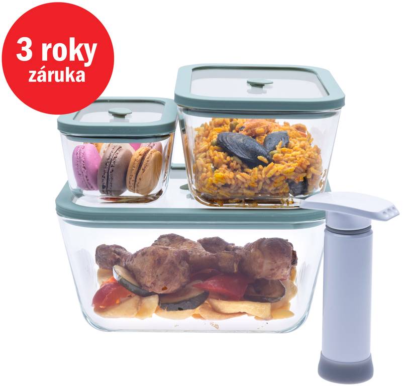 STATUS Viva 4-dielny set sklenených vákuových dóz 131201, mint 3831091709872