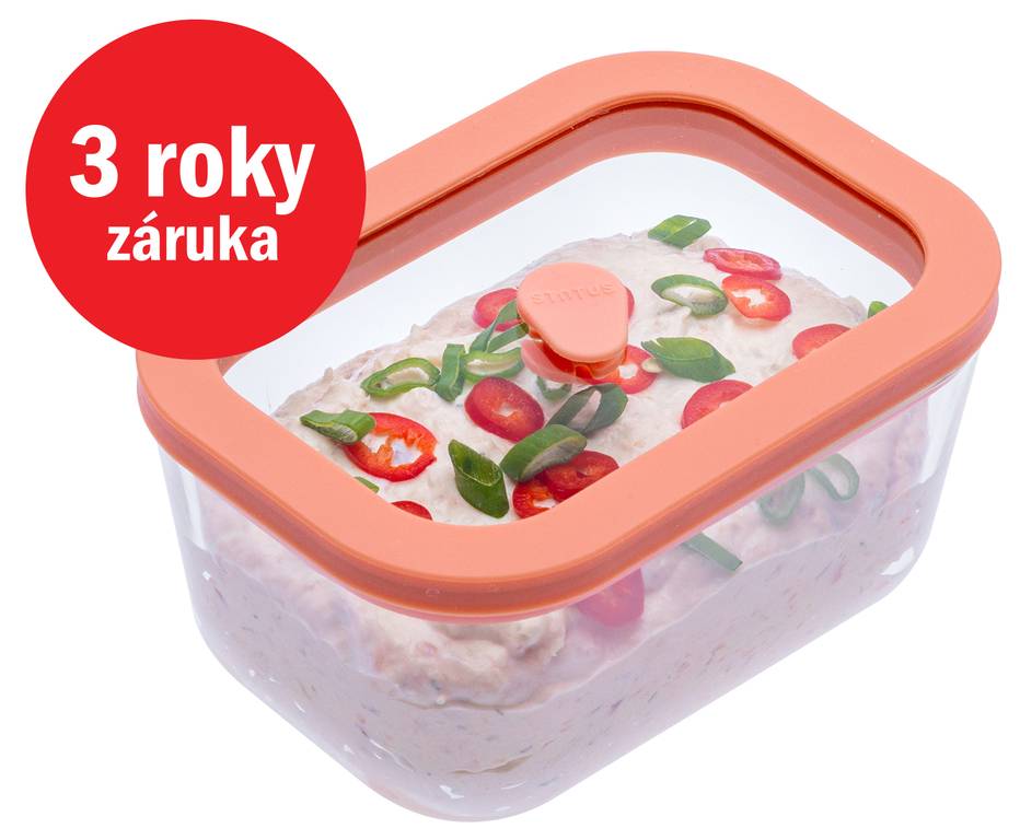 STATUS Viva vákuová dóza sklenená 0,5l 131100, lososová 3831091709773