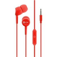 STEREO HEADSET WITH MICRO EAR COLOR 4-OK JACK 3.5 mm RED COLOR