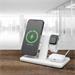 Stojanček FIXED MagPowerstation s bezdrátovým nabíjením 3 v 1 a uchycení Magsafe, 15W + 15W + 15W, bílý FIXMPOS-WH