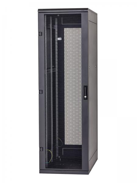 Stojanový rozvaděč 37U (š)600x(h)800 perfor.dveře, černý RMA-37-L68-BAX-A1