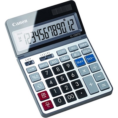 stolová kalkulačka CANON TS-1200TSC, 12 miest, solárne napájanie + batérie 2468C002