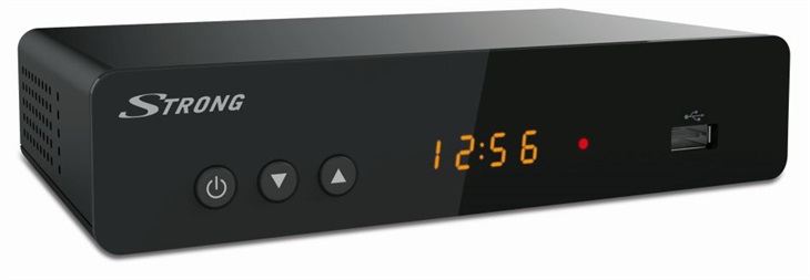 STRONG DVB-T/T2 přijímač SRT 8222/ Full HD/ H.265/HEVC/ twin tuner/ PVR/ EPG/ USB/ HDMI/ LAN/ SCART/ černý SRT8222