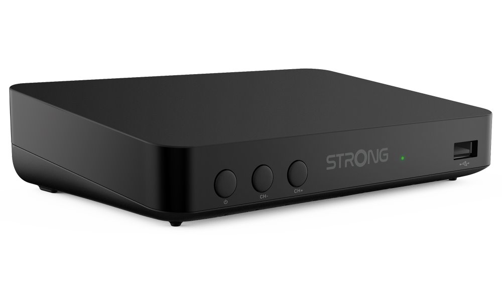 STRONG DVB-T/T2 set-top-box SRT 8208/ bez displeje/ Full HD/ H.265/HEVC/ EPG/ USB/ HDMI/ SCART/ černý SRT8208