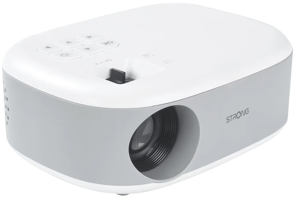 STRONG projektor N1/ LCD/ HD (1280x720)/ 120 ANSI lm/ USB 2.0/ HDMI/ microSD/ Repro/ bílo-šedý