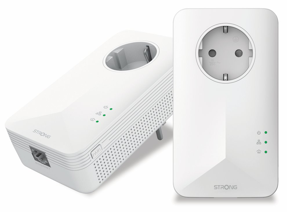 STRONG sada 2 adaptérů Powerline 1000 DUO EU/ 1000 Mbit/s/ 1x LAN/ bílý POWERL1000DUOEUV2