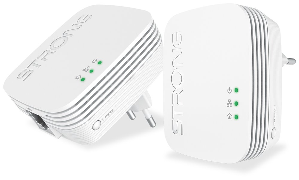 STRONG sada 2 adaptérů Powerline 1000 DUO MINI/ 1000 Mbit/s/ 1x LAN/ bílý POWERL1000DUOMINI