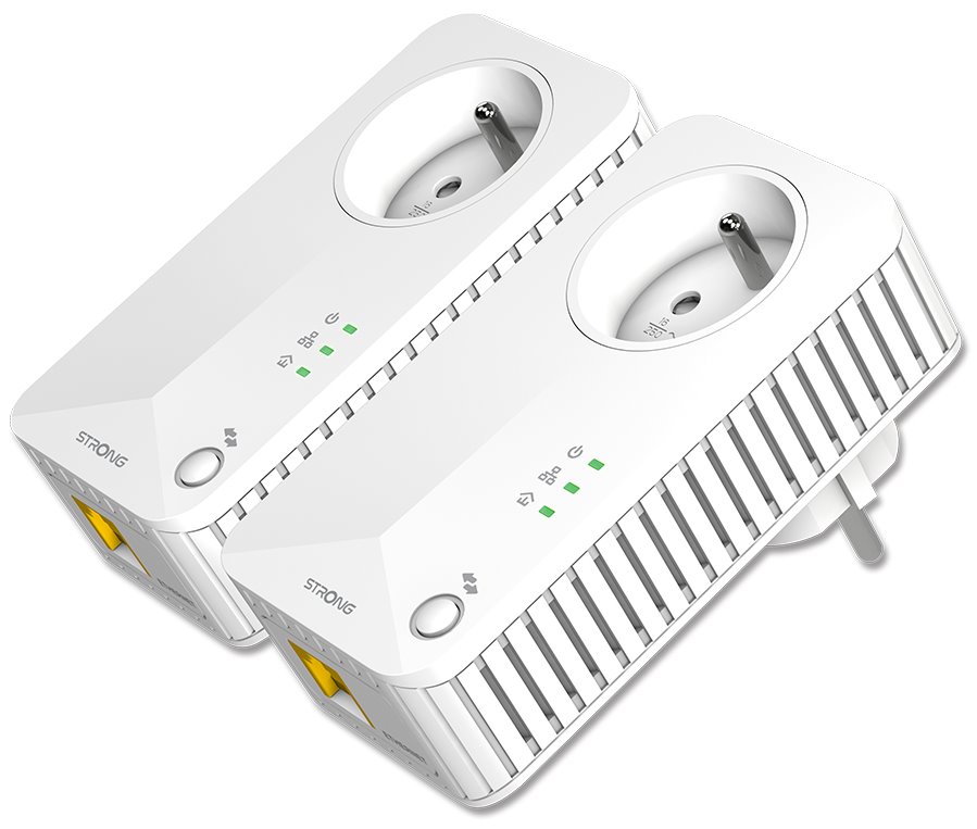 STRONG sada 2 adaptérů Powerline 600 DUO FR/ Powerline 600 Mbit/s/ 1x LAN/ bílý POWERL600DUOFR