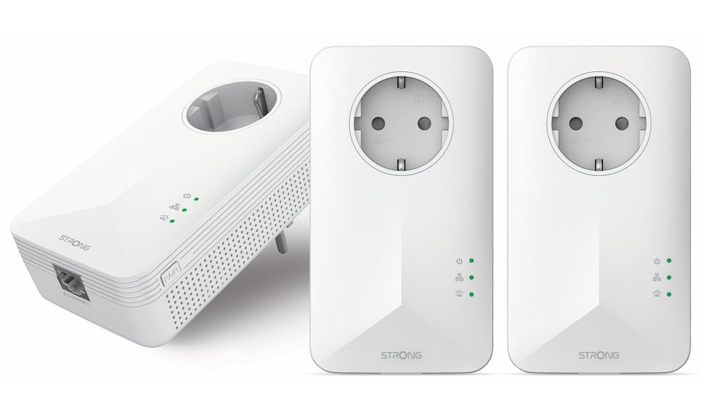 STRONG sada 3 adaptérů Powerline 1000 TRI EU/ 1000 Mbit/s/ 1x LAN/ bílý POWERL1000TRIEUV2