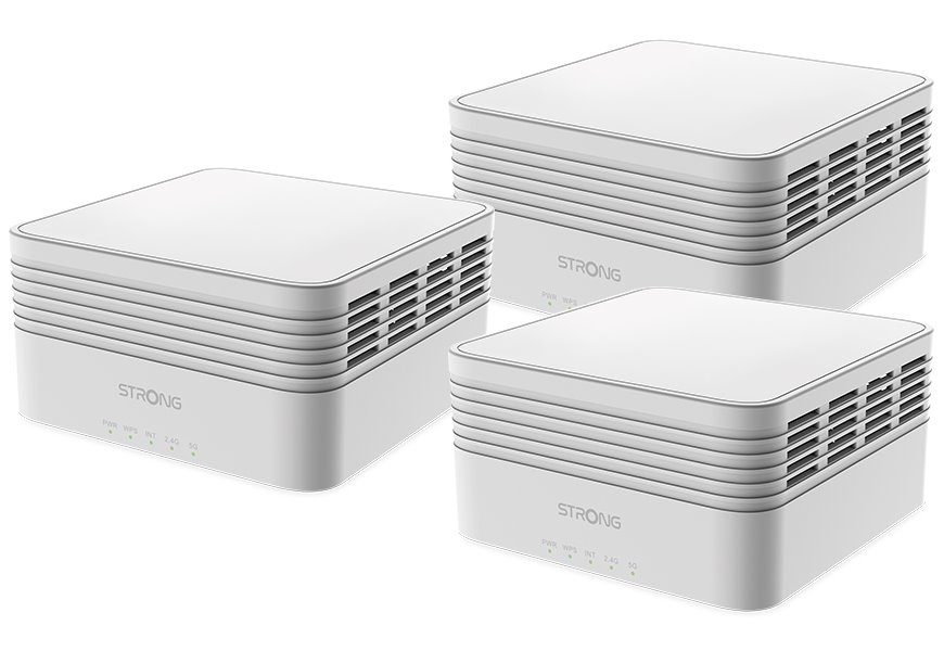 STRONG sada 3 ATRIA Wi-Fi Mesh Home TRIO PACK AX3000/ Wi-Fi 802.11a/b/g/n/ac/ax/ 2402 Mbit/s/ 2,4GHz a 5 MESHTRIAX3000EU