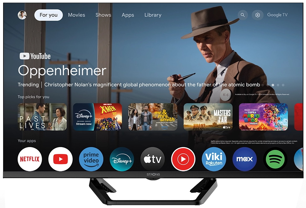 STRONG SMART LED TV 32"/ SRT32HG4723C/ HDR/ 1366x768/ DVB-T2/C/S2/ H.265/HEVC/ 2x HDMI/ USB/ Wi-Fi/ LAN/ F/ 12V GoogleT