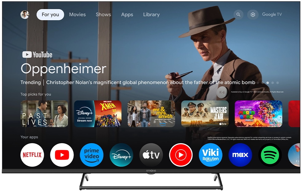 STRONG SMART LED TV 55"/ SRT55UG7773C/ UHD/ 3840x2160/ DVB-T2/C/S2/ H.265/HEVC/ 3xHDMI/ 2xUSB/ Wi-Fi/ LAN/ G/ ANDROID 1