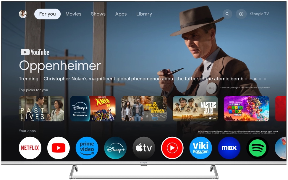 STRONG SMART QLED TV 50"/ SRT50UG8773C/ UHD/ 3840x2160/ DVB-T2/C/S2/ H.265/HEVC/ 4xHDMI/ 2xUSB/ Wi-Fi/ LAN/ G/ ANDROID1