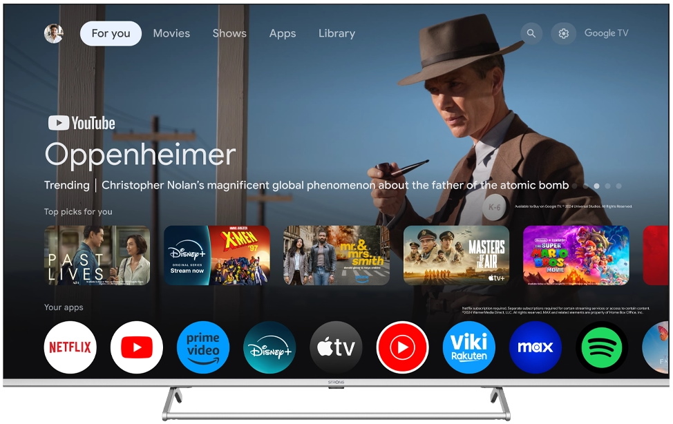 STRONG SMART QLED TV 55"/ SRT55UG8773C/ UHD/ 3840x2160/ DVB-T2/C/S2/ H.265/HEVC/ 4xHDMI/ 2xUSB/ Wi-Fi/ LAN/ G/ ANDROID1