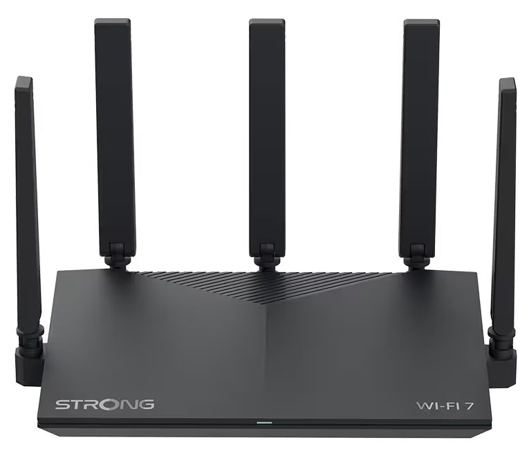 STRONG Wi-Fi 7 router ROUTERBE3600/ Wi-Fi 7/ 3600 Mb/s/ 3x LAN/ 1x WAN/ 5x vnější 3dBi anténa/ černý