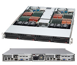 SupermicroTwin® CSE-808T-780B 1U chassis SC808T-780B