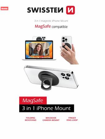 SWISSTEN 3in1 MagStick IPHONE MOUNT BLACK (kompatibilní s MagSafe) 26001000