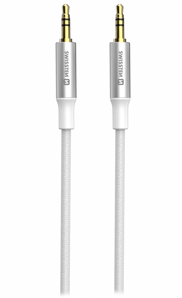 SWISSTEN AUDIO KABEL TEXTILE JACK (samec) / JACK (samec) 1,5 M BÍLÝ 73501216