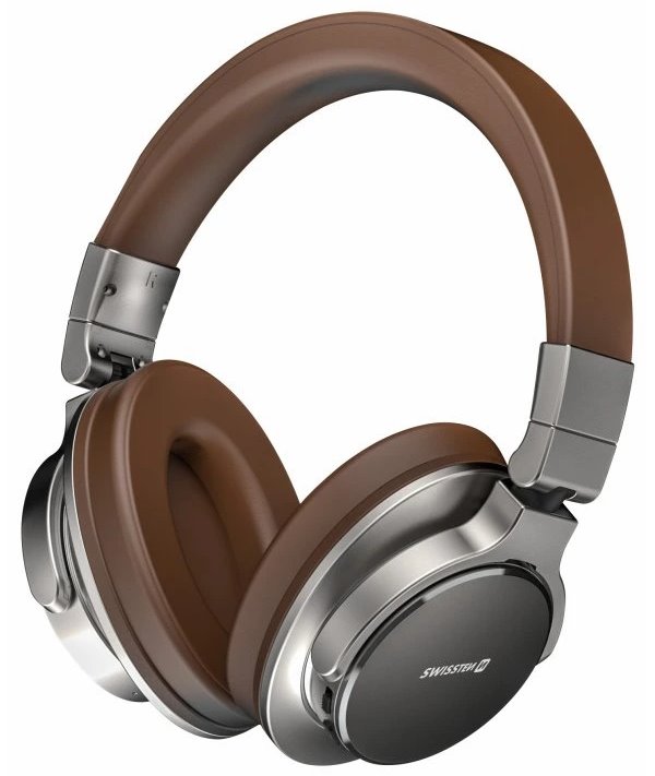 SWISSTEN BLUETOOTH STEREO SLUCHÁTKA JUMBO STŘÍBRNÁ/HNĚDÁ 52510610