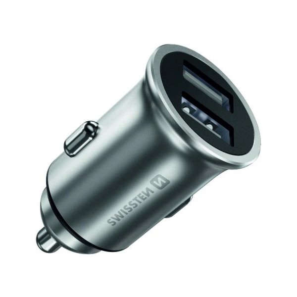 SWISSTEN CL ADAPTÉR 2x USB 4,8A METAL STŘÍBRNÝ 20115100