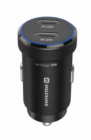 SWISSTEN CL ADAPTÉR 2x USB-C PD, 20W ČERNÝ + KABEL USB-C / USB-C, 1 M 20111911