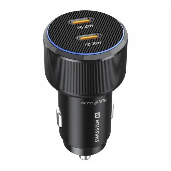 SWISSTEN CL ADAPTÉR 2x USB-C PD, 50W ČERNÝ 20111905