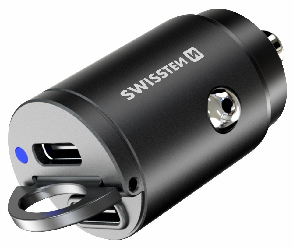 SWISSTEN CL ADAPTÉR POWER DELIVERY 2x USB-C 30W NANO ČERNÝ 20111800