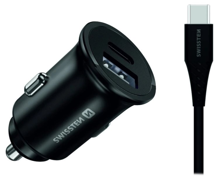 SWISSTEN CL PRO SAMSUNG SUPER FAST CHARGING 25W + KABEL USB-C/USB-C 1,2 M BLACK 20117100