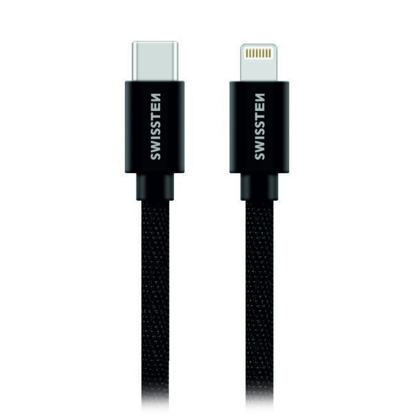 SWISSTEN DATA CABLE USB-C / LIGHTNING TEXTILE 1,2M BLACK 71525201